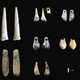 Bone points and pierced teeth sampled for radiocarbon dating.